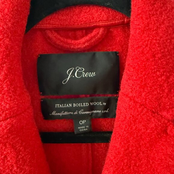J. Crew Daphne Boiled Wool Topcoat in Red - Picture 3 of 5